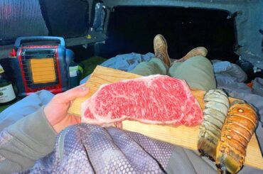 Cooking a Gourmet Dinner out of my Truck (Camping Meal)