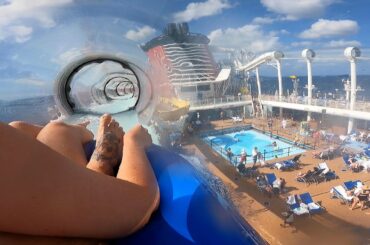 Disney Very Merrytime Cruise Week Day 4! | Day At Sea, Dinner At Remy & Water Slide Fun!