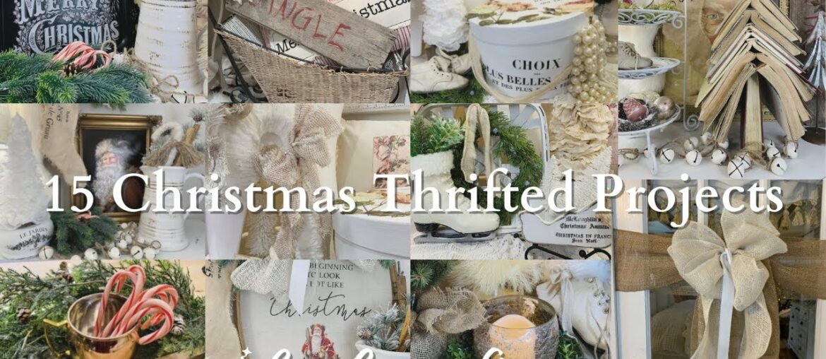 15 THRIFTED CHRISTMAS DECORATING IDEAS UNDER $5 & SOME FREE! SHABBY FRENCH COUNTRY COTTAGE FARMHOUSE