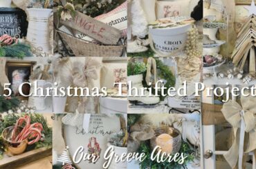 15 THRIFTED CHRISTMAS DECORATING IDEAS UNDER $5 & SOME FREE! SHABBY FRENCH COUNTRY COTTAGE FARMHOUSE
