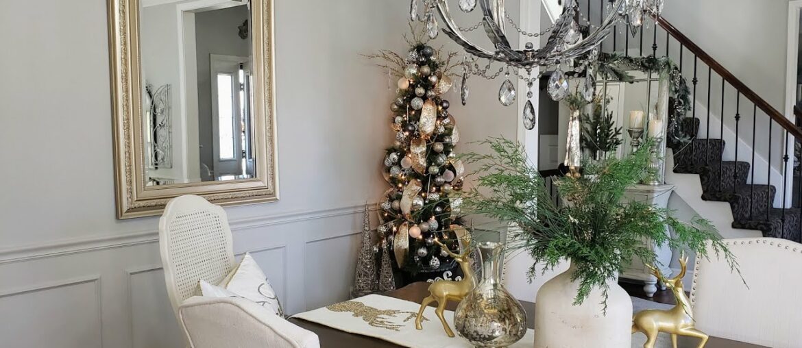 Decorate with me | Christmas Dining room  | Naturally Elegant | Decorating with fresh evergreens