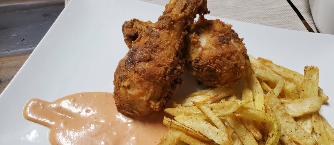 CRISPY MUSTARD FRIED DRUMSTICKS & FRESH CUT FRENCH FRIES | ALL GONE WOW #antoinetteyoungfood4thesoul