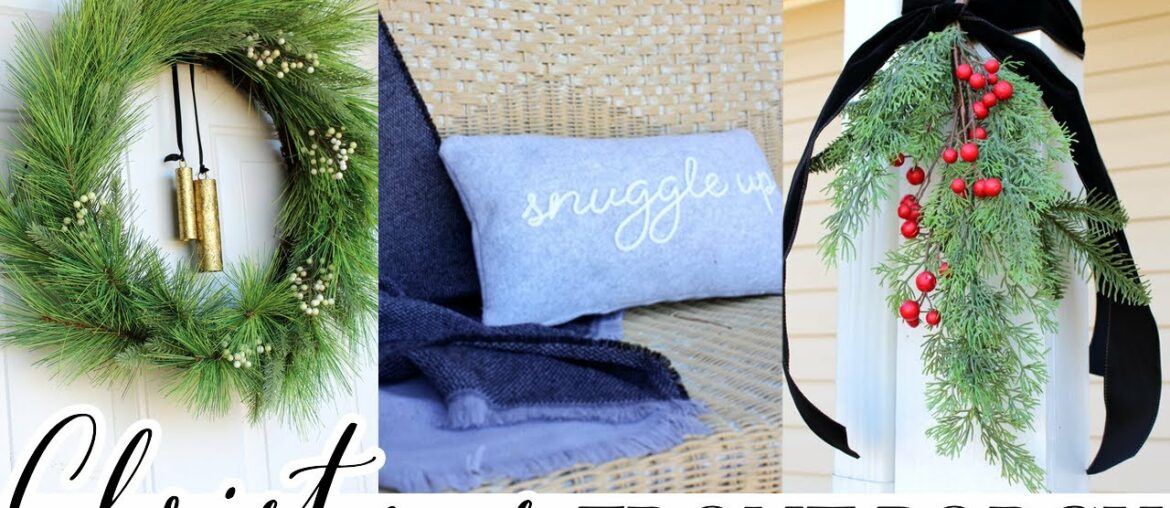 COTTAGE STYLE CHRISTMAS FRONT PORCH DECOR | CHRISTMAS DECORATE WITH ME 2021 | CHRISTMAS ON A BUDGET