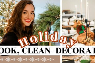DECORATING OUR NEW HOUSE FOR CHRISTMAS! Holiday Recipes + Hosting tips | Budget Dinnerware Haul