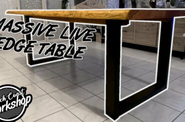 MASSIVE DINING LIVE EDGE TABLE || Part 1 || DIY || French Coast Workshop