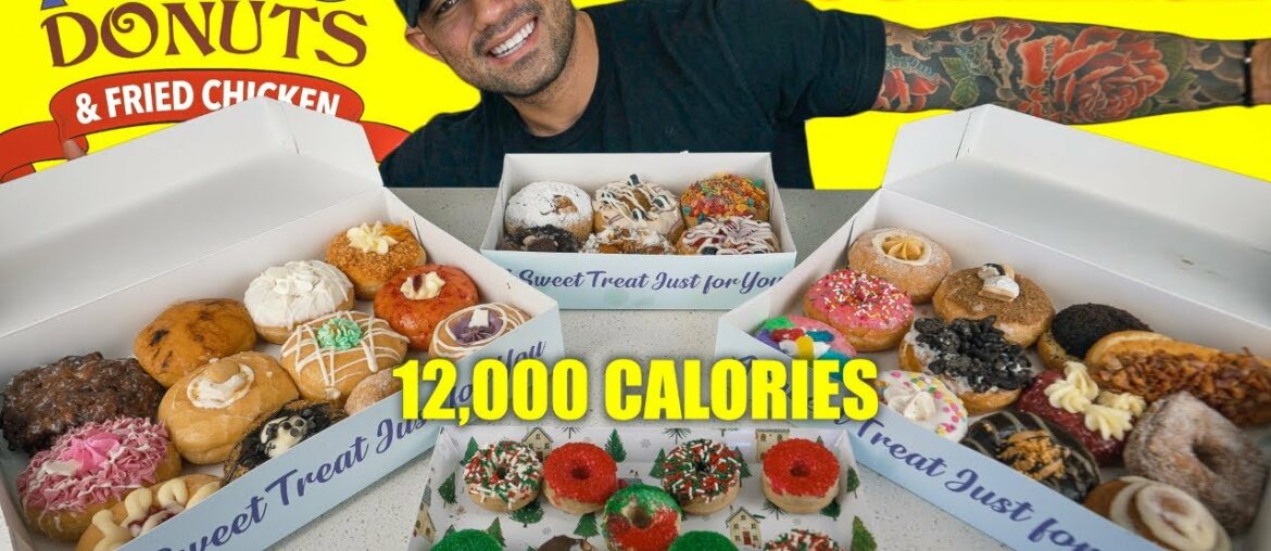 12,000 CALORIE MOJO DONUTS MENU CHALLENGE | (ALMOST THE FULL MENU) 12,000 CALORIE MOJO DONUTS MENU CHALLENGE | (ALMOST THE FULL MENU)