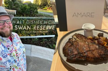 NEW Disney Restaurant Amare At Walt Disney World’s Swan Reserve | 24oz Porterhouse Steak & Prawns