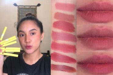 racun lip tint terbaru somethinc fabric lasting tint (test makan + swatches)