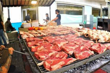 Italy Street Food Festival. Pork Knukles, Ribs, Picanha, Churrasco, French Sausages and more Meat