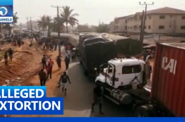 Tanker Drivers Block Asaba Onitsha Road In Protest Over Alleged Extortion