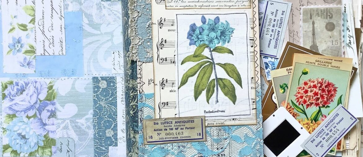 Making a vintage French journal - Cover collages