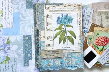 Making a vintage French journal - Cover collages
