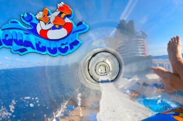 Disney Fantasy Very Merrytime Cruise! AquaDuck POV, Aladdin Night, & Flo's V8 Cafe Food Options!