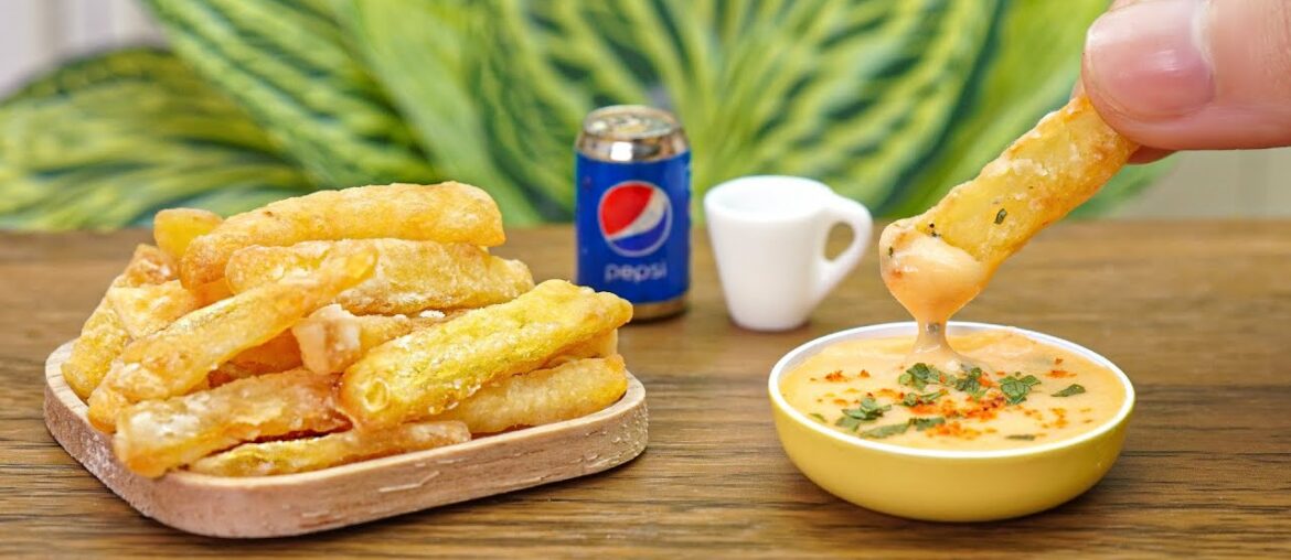 Crispy Miniature French Fries & Cheese Sauce | Best Fast Food Recipe by Tiny Cooking Official