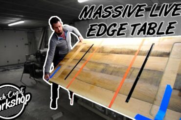 MASSIVE DINING LIVE EDGE TABLE || Part 2 || DIY || French Coast Workshop