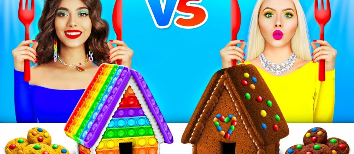 Chocolate Food VS Real Food | Eating Only Giant Sweets! Yummy Chocolate War by RATATA CHALLENGE Chocolate Food VS Real Food | Eating Only Giant Sweets! Yummy Chocolate War by RATATA CHALLENGE