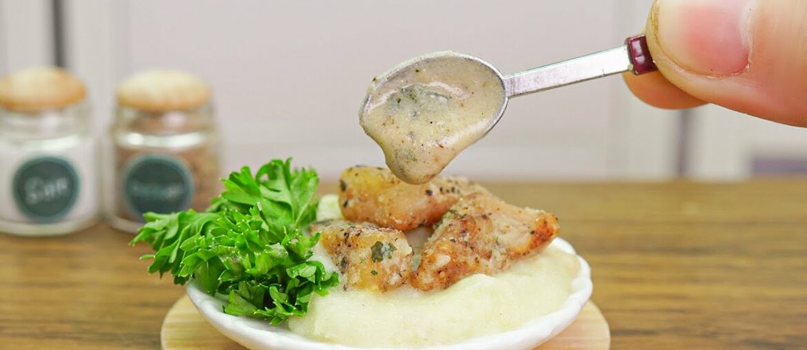 French Chicken Fricassee in Mini Kitchen | Best Recipe by Tiny Cooking Official