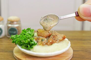 French Chicken Fricassee in Mini Kitchen | Best Recipe by Tiny Cooking Official
