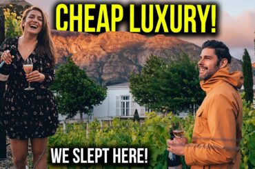 We slept on a Vineyard! CHEAP LUXURY in South Africa