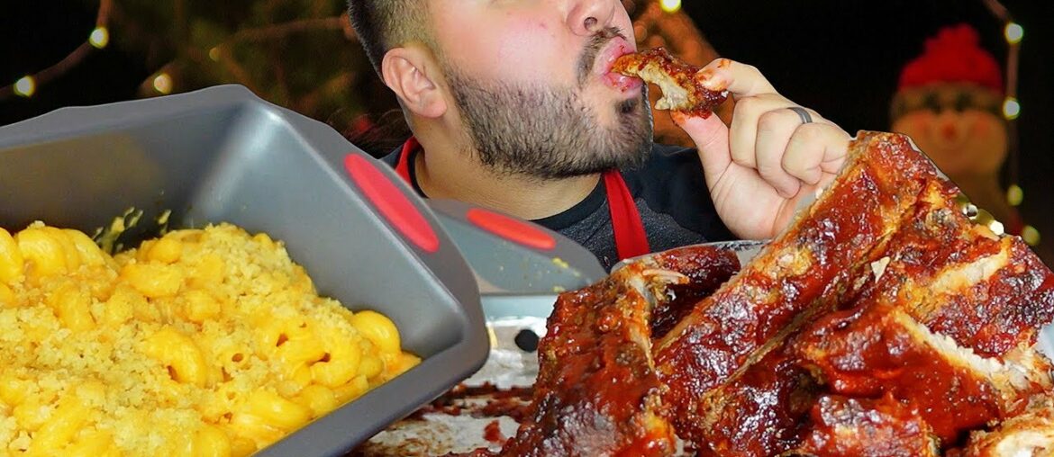 BABY BACK RIBS + BUFFALO MAC N CHEESE MUKBANG EATING SHOW BABY BACK RIBS + BUFFALO MAC N CHEESE MUKBANG EATING SHOW