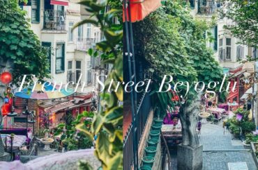 Istanbul Walking Tour French Street Beyoglu | 4k Tour