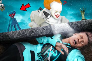 Franklin Hiding From Pennywise & Huggy Wuggy | Haunted Hide & Seek In GTA 5