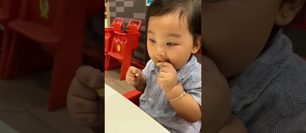 Baby try to eat French fry | amazing food | my son Nijel pun
