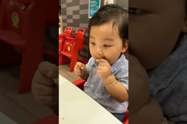 Baby try to eat French fry | amazing food | my son Nijel pun