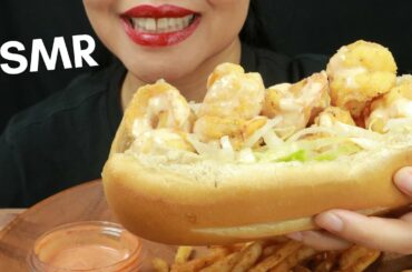 ASMR SHRIMP PO BOY SANDWICH WITH YUM YUM SAUCE ~ COOKING AND EATING