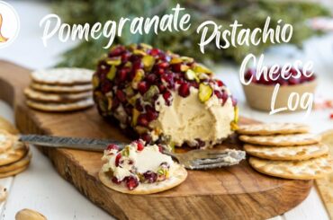 Pomegranate Pistachio Cheese Log | plant-based, vegan