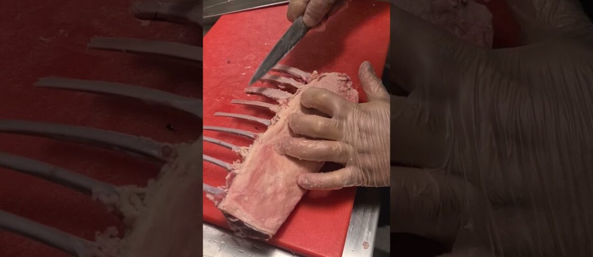 lamb rack ||making lamb chops || #shorts ||cooking side