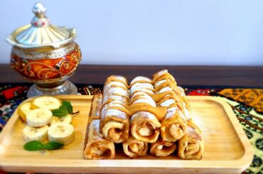 How To Make Peanut Butter Banana French Toast Roll-ups Recipe #shorts