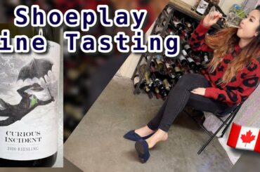 Flats Shoeplay Shoes Dangle Wine Tasting, Legs Feet Model, Canadian Riesling