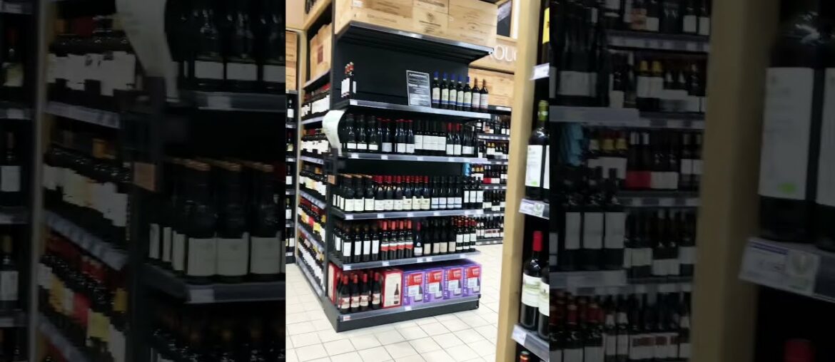 #Wine and #Champagnes shelves in French #supermarket E.Leclerc, Laval, #France
