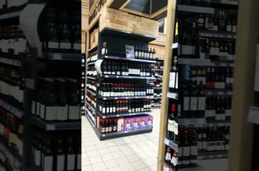 #Wine and #Champagnes shelves in French #supermarket E.Leclerc, Laval, #France