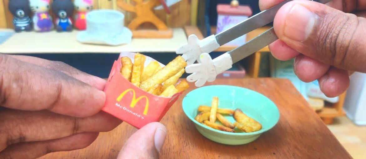 Miniature Cooking Feast | McDonald's Mini French Fries | How to make crispy French fries | Mini Food