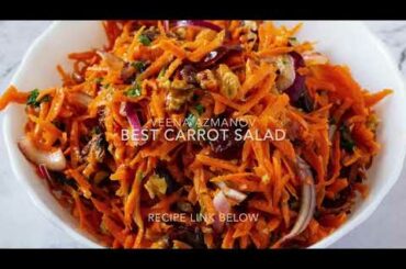 French Carrot Salad Recipe - Salad with grated Carrots, Cranberries, Raisins, Walnuts