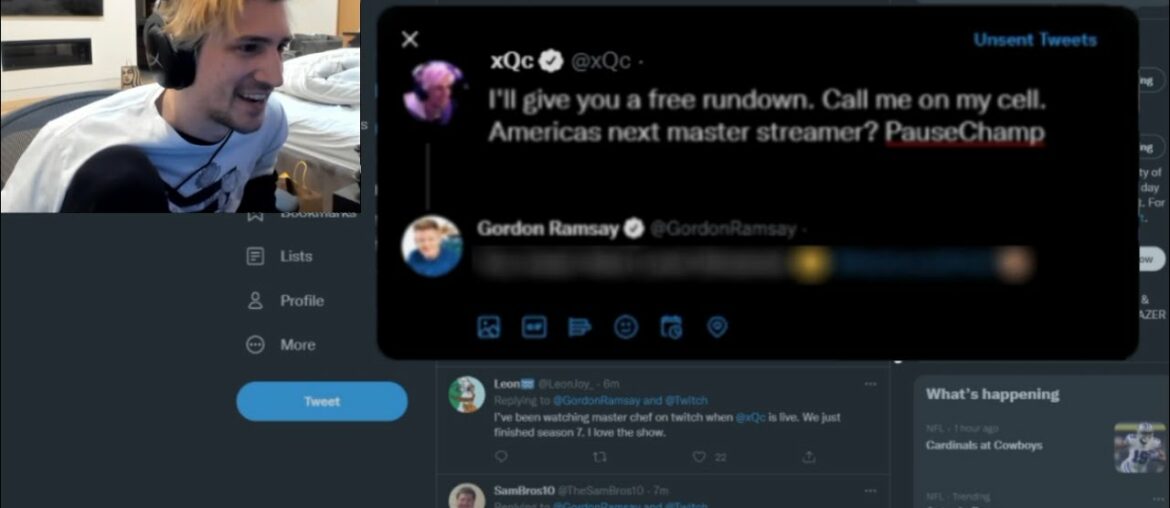 Gordon Ramsay Responds to xQc's Tweet