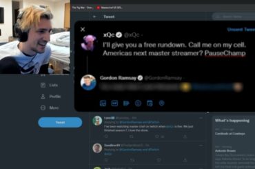 Gordon Ramsay Responds to xQc's Tweet