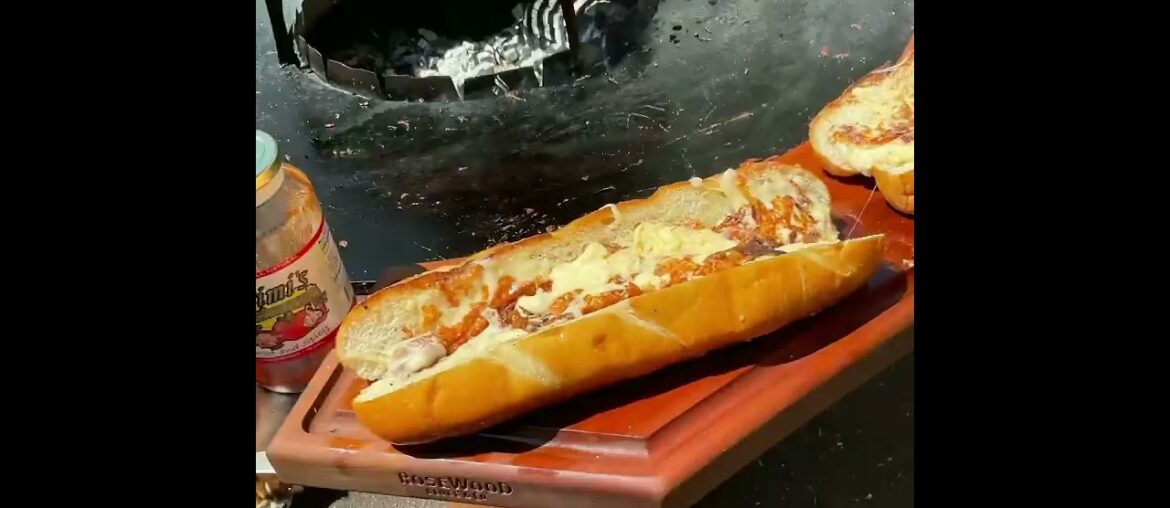 Garlic toasted French bread, seared cheese, spaghetti & meatball sandwich