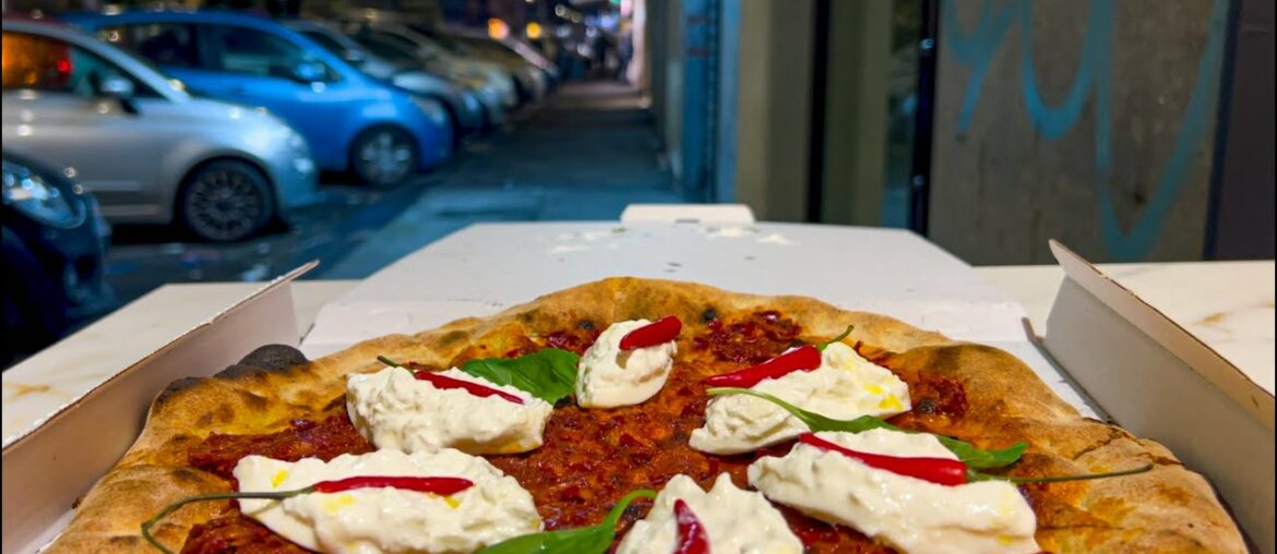 Busy Gourmet Pizzeria in Sicily - Street Food in Italy