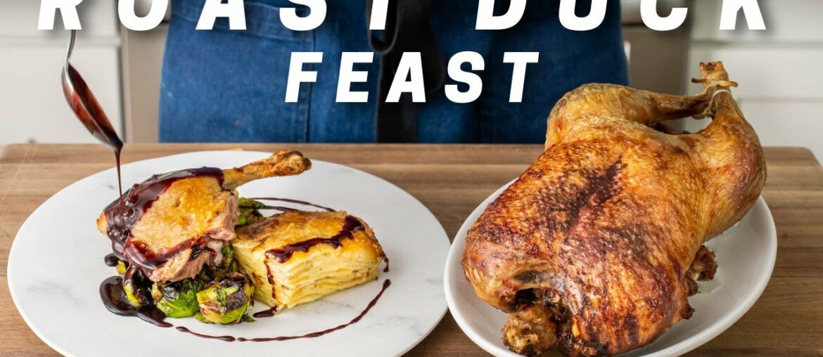 Roast Duck Feast (Potatoes Au Gratin and Brussel Sprouts with Caramelized Leeks) Roast Duck Feast (Potatoes Au Gratin and Brussel Sprouts with Caramelized Leeks)