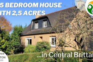 FRENCH HOME FOR SALE - 4/5 bedroom house with 2,5 acres in Central Brittany