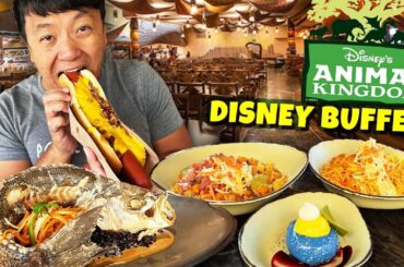 All You Can Eat DISNEY BUFFET! Food Tour of ANIMAL KINGDOM DISNEY WORLD 50th Anniversary