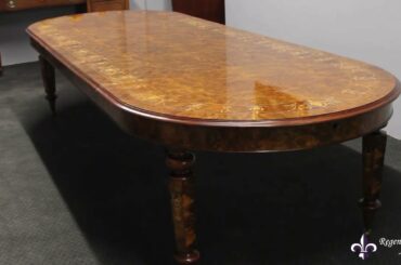 Bespoke Handmade Marquetry Dining Table & 14 Dining Chairs