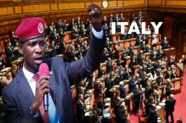 BOBI WINE ADDRESSING THE ITALIAN PARLIAMENT HUMA RIGHTS COMMITTEE