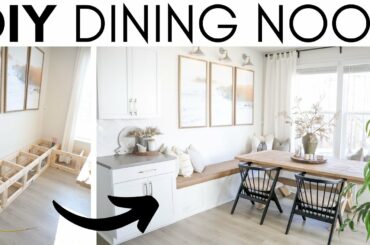 DIY BREAKFAST NOOK || HOW TO MAKE A DINING NOOK || BENCH SEATING TUTORIAL