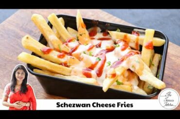 Schezwan Cheese French Fries | Cheese Sauce & French Fries Recipe ~ The Terrace Kitchen