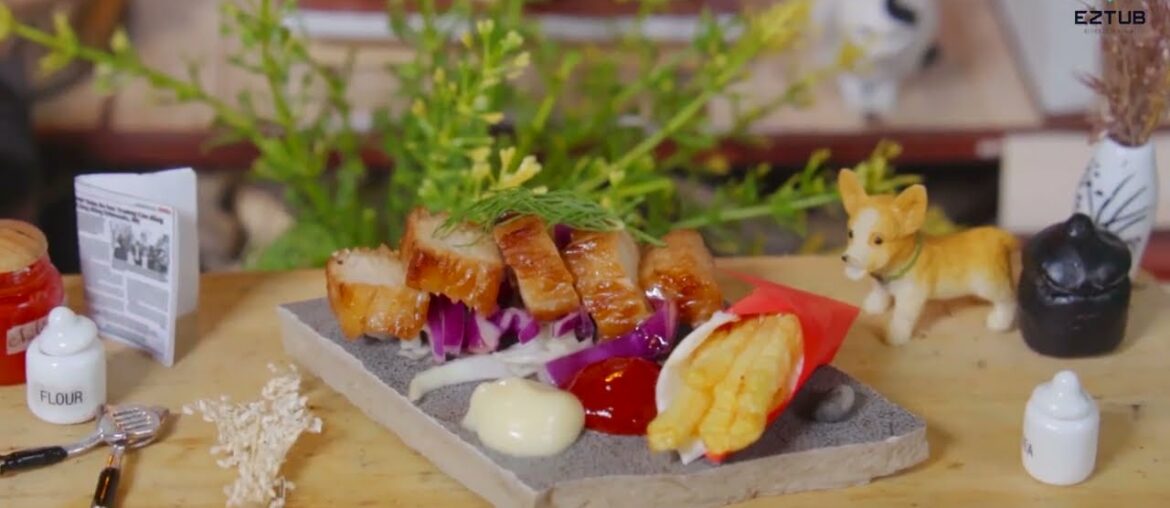 How to Cook BBQ Chicken with French Fries | BBQ Chicken Fries Recipe | Miniature Food