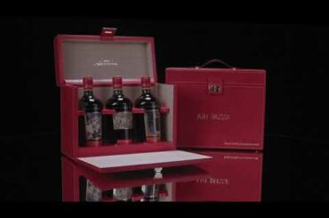 The red leather case for 3 bottles of ART RUSSE Collection